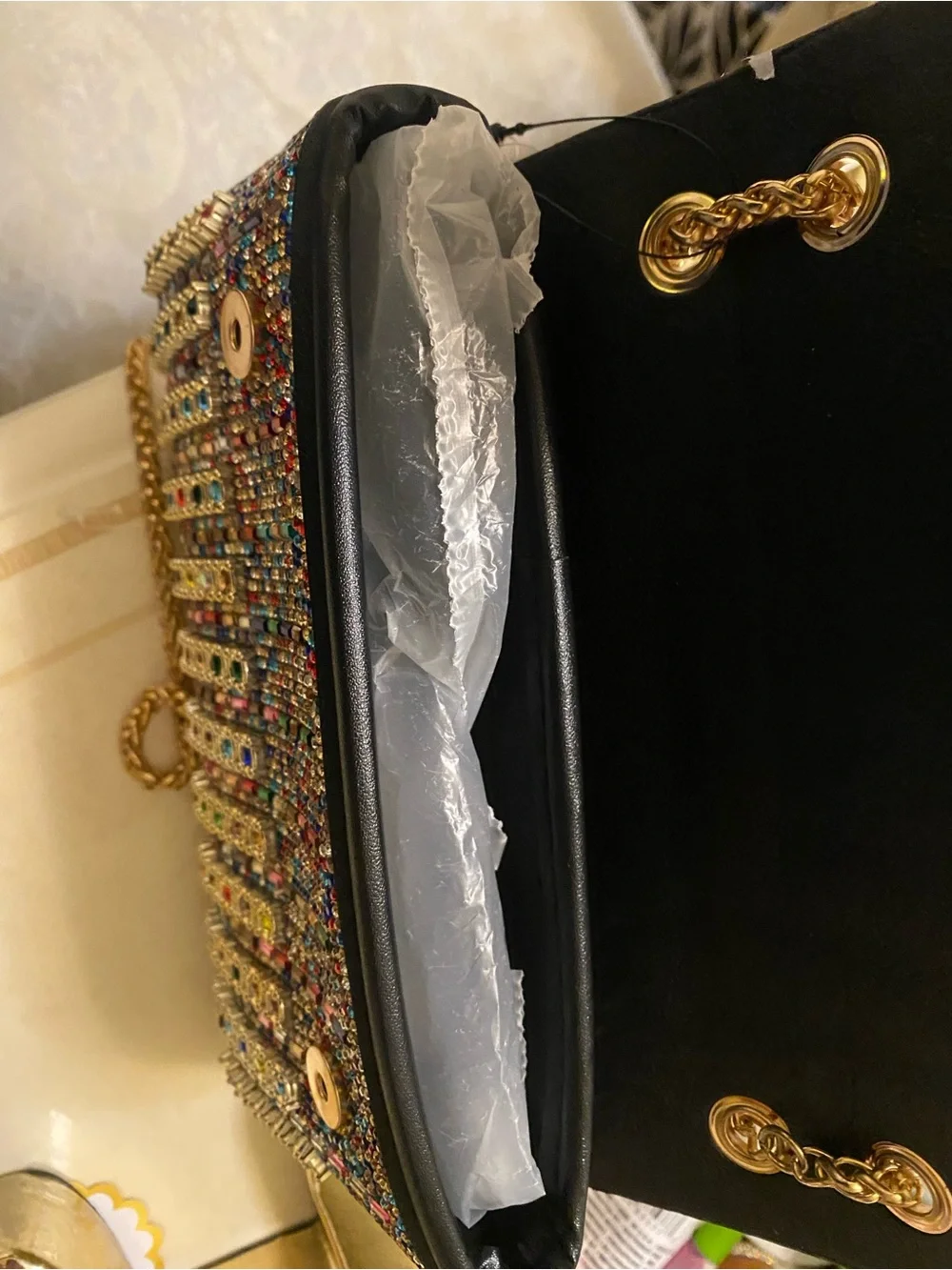 Embellished Multicolor Crystal Evening Bag